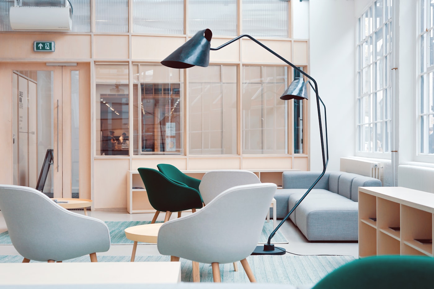 A bright styled lounge