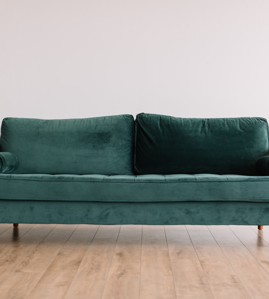 A velvet sofa detail